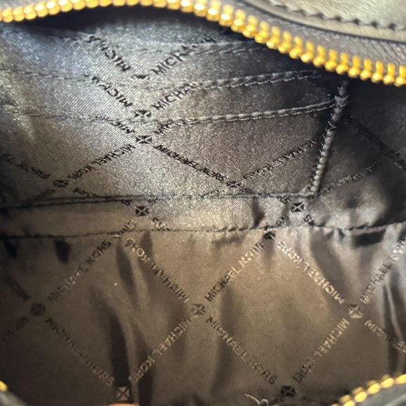 Michael Kors Carmen Small Pouchette Shoulder Chain Bag Black/Gold Toned Hardware - Picture 12 of 14